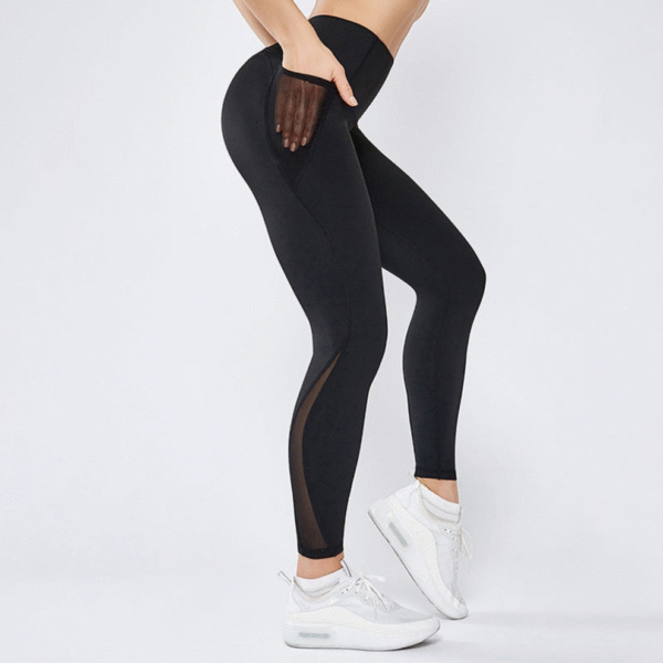 Women’s Mesh High-Waist Yoga Pants – Hip-Lifting Leggings - Image 2